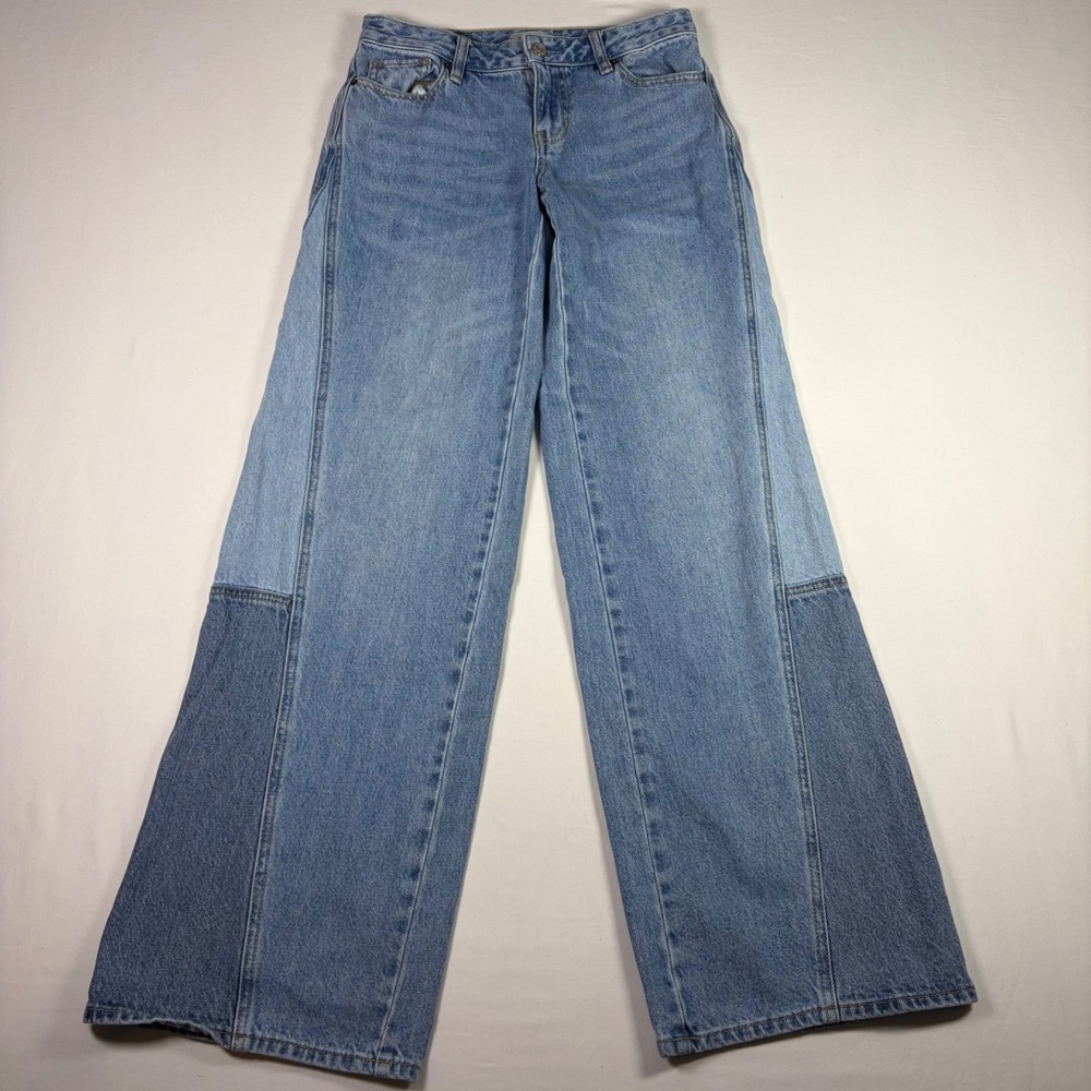 PacSun Wide Leg Jeans High Rise Medium Wash Denim Minimalist Skater Women 23